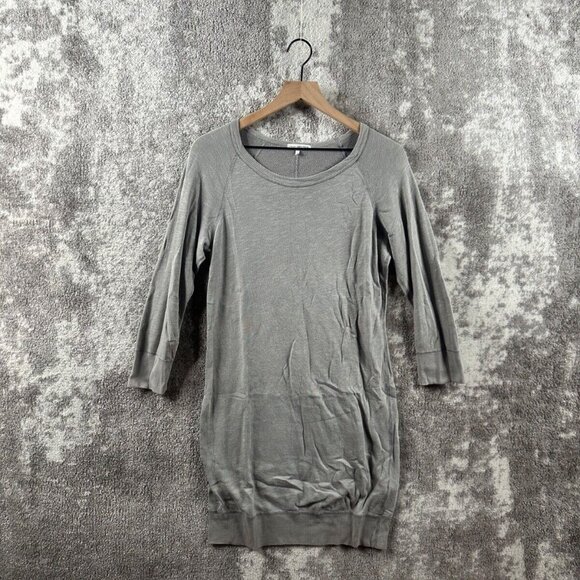 James Perse Sweater Dress 2 / US Medium Womens Gray Fleece Supima Modal - Picture 1 of 9